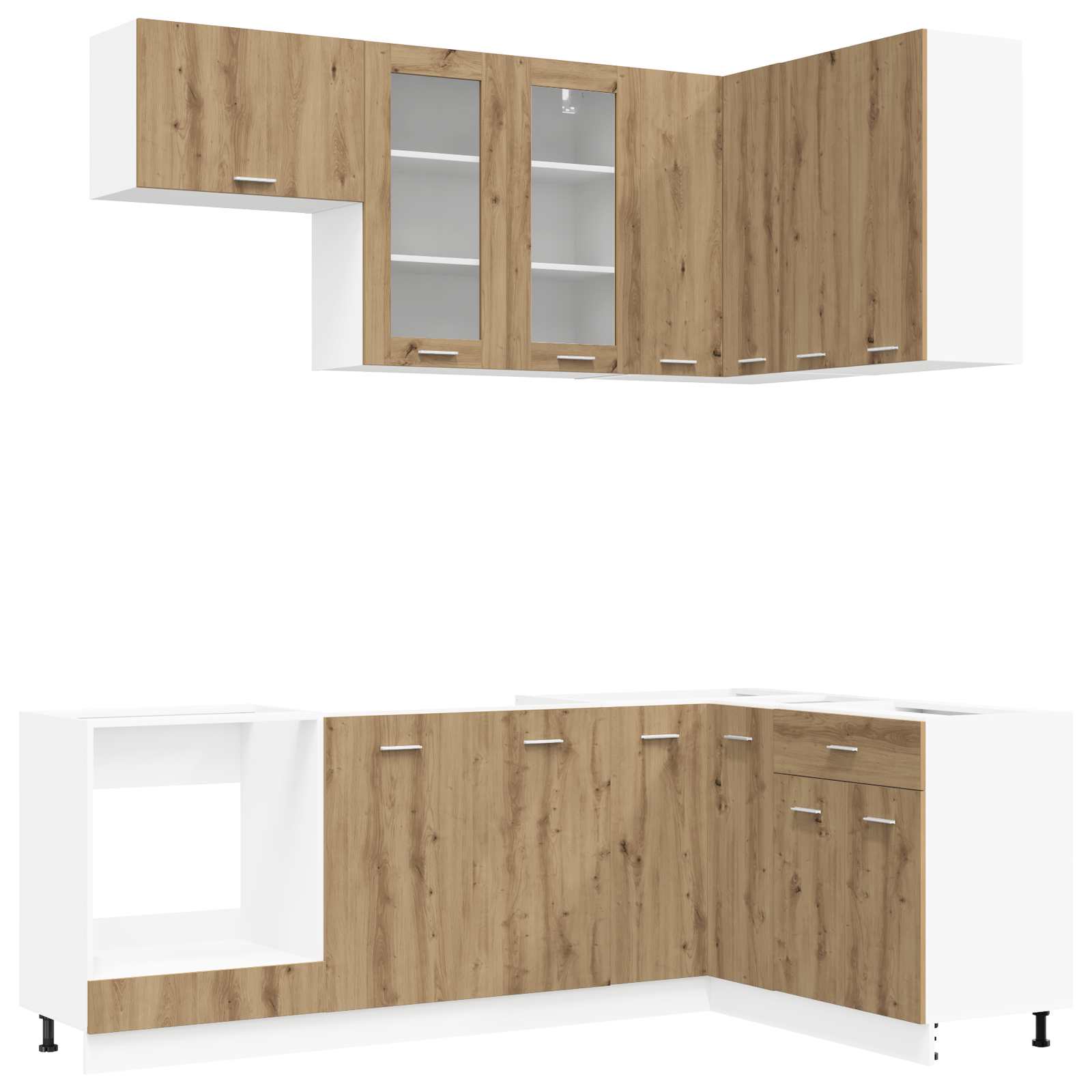 Μονάδα κουζίνας LYON 8 pcs Artisan Δρυς Επεξεργασμένο Ξύλο - Pakobazaar