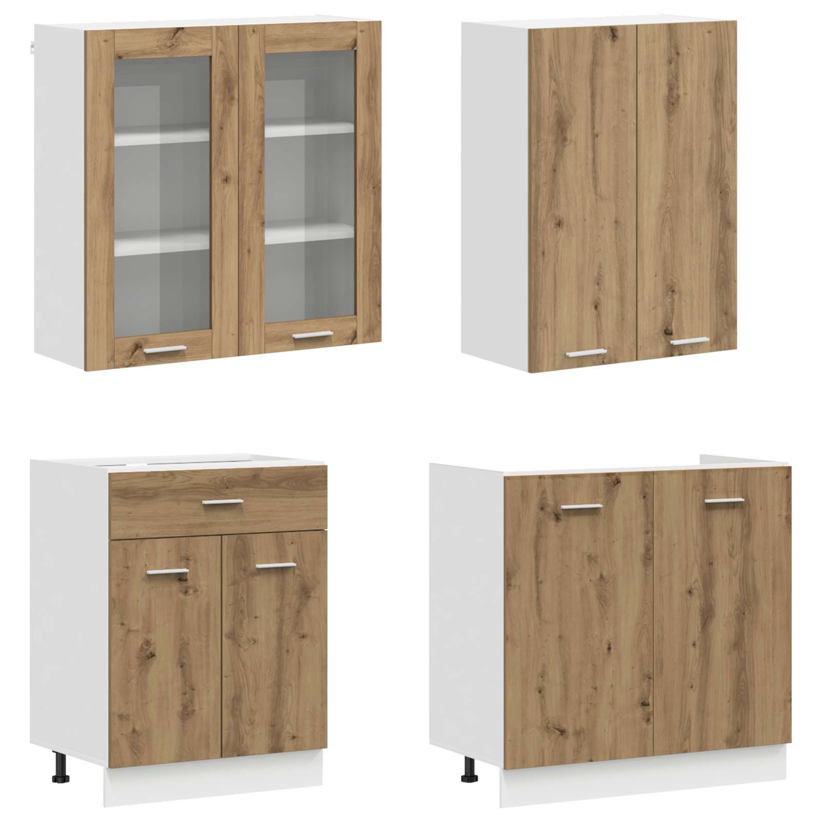 Μονάδα κουζίνας LYON 8 pcs Artisan Δρυς Επεξεργασμένο Ξύλο - Pakobazaar