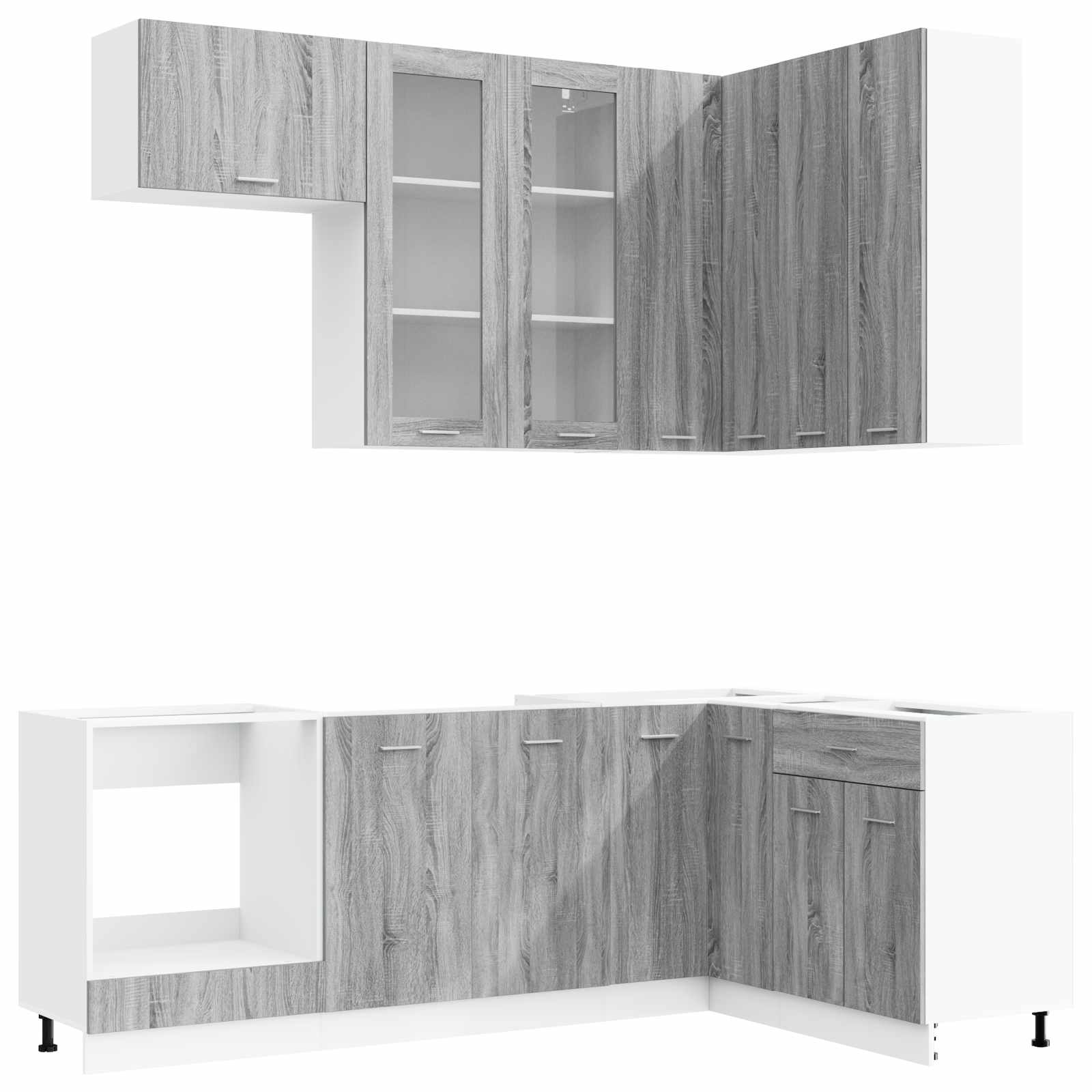 Μονάδα κουζίνας LYON 8 pcs Γκρι Sonoma Επεξεργασμένο Ξύλο - Pakobazaar