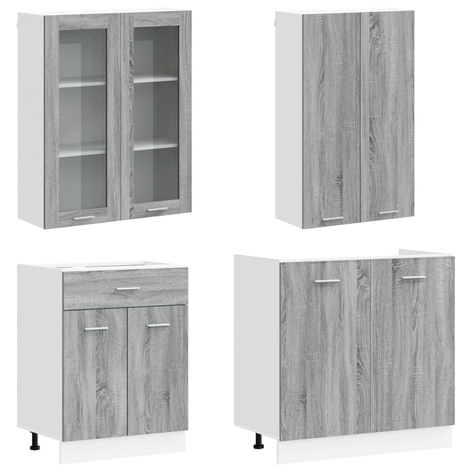 Μονάδα κουζίνας LYON 8 pcs Γκρι Sonoma Επεξεργασμένο Ξύλο - Pakobazaar