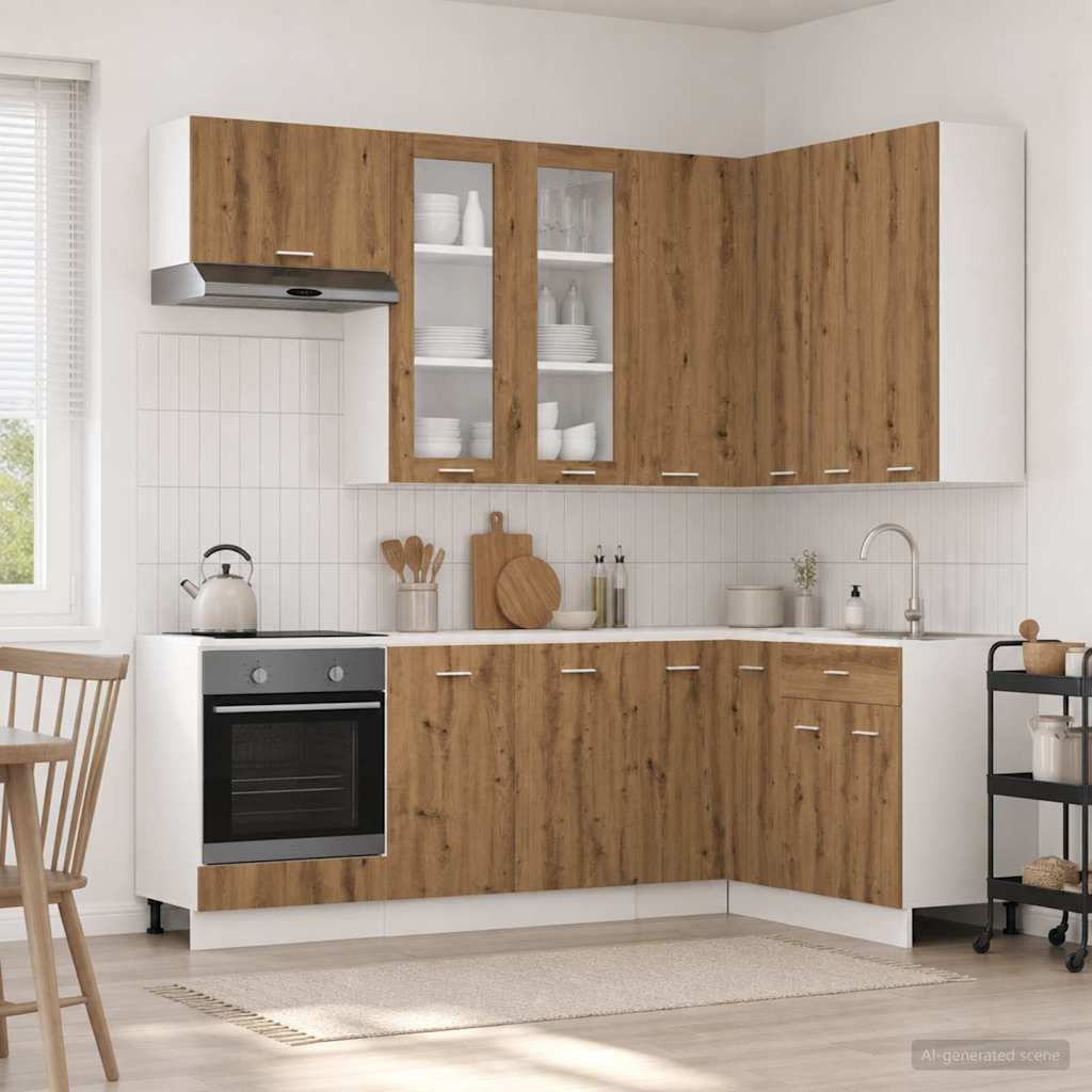 Μονάδα κουζίνας LYON 8 pcs Artisan Δρυς Επεξεργασμένο Ξύλο - Pakobazaar