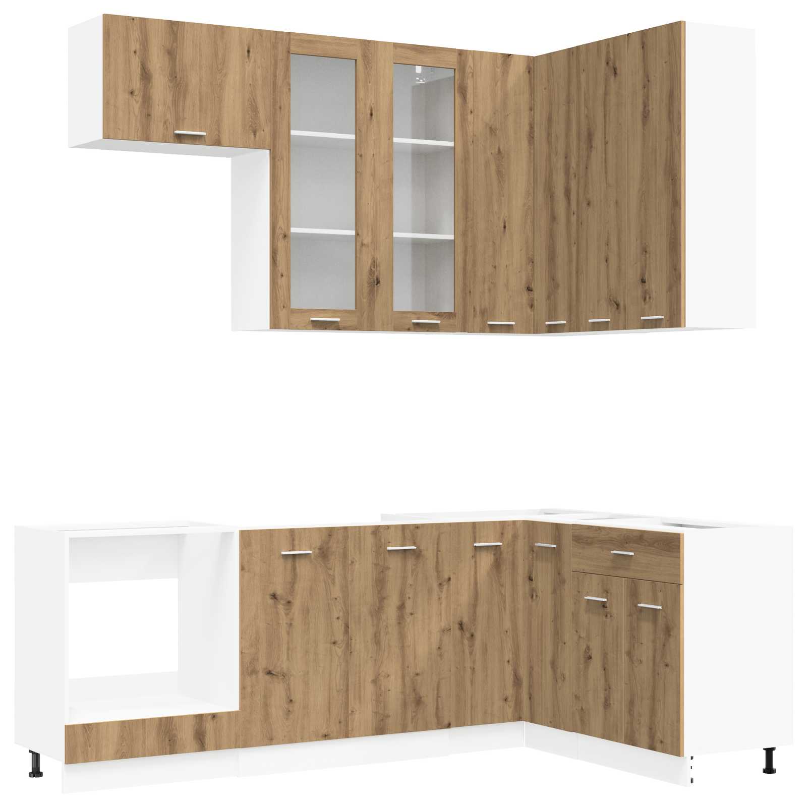 Μονάδα κουζίνας LYON 8 pcs Artisan Δρυς Επεξεργασμένο Ξύλο - Pakobazaar