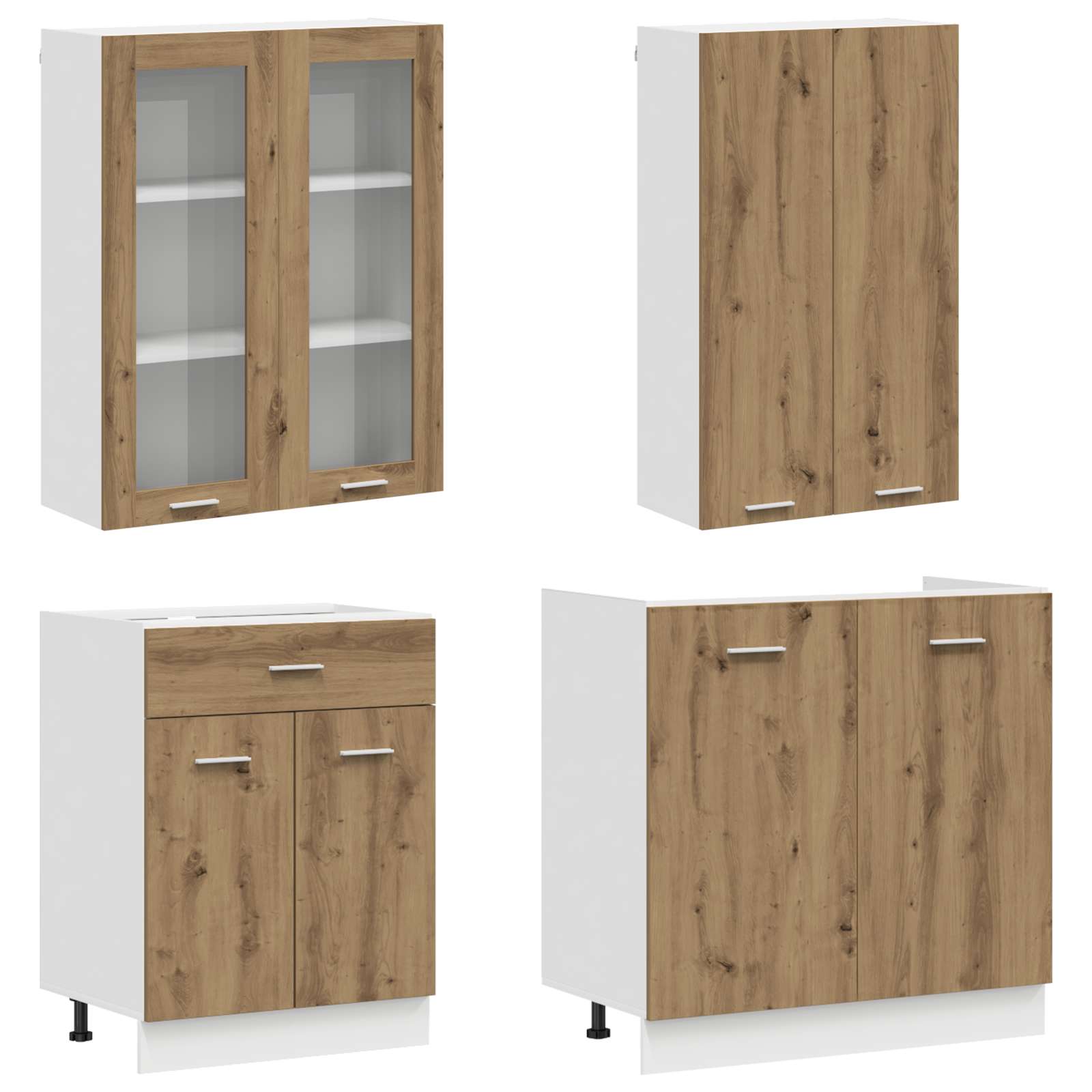 Μονάδα κουζίνας LYON 8 pcs Artisan Δρυς Επεξεργασμένο Ξύλο - Pakobazaar