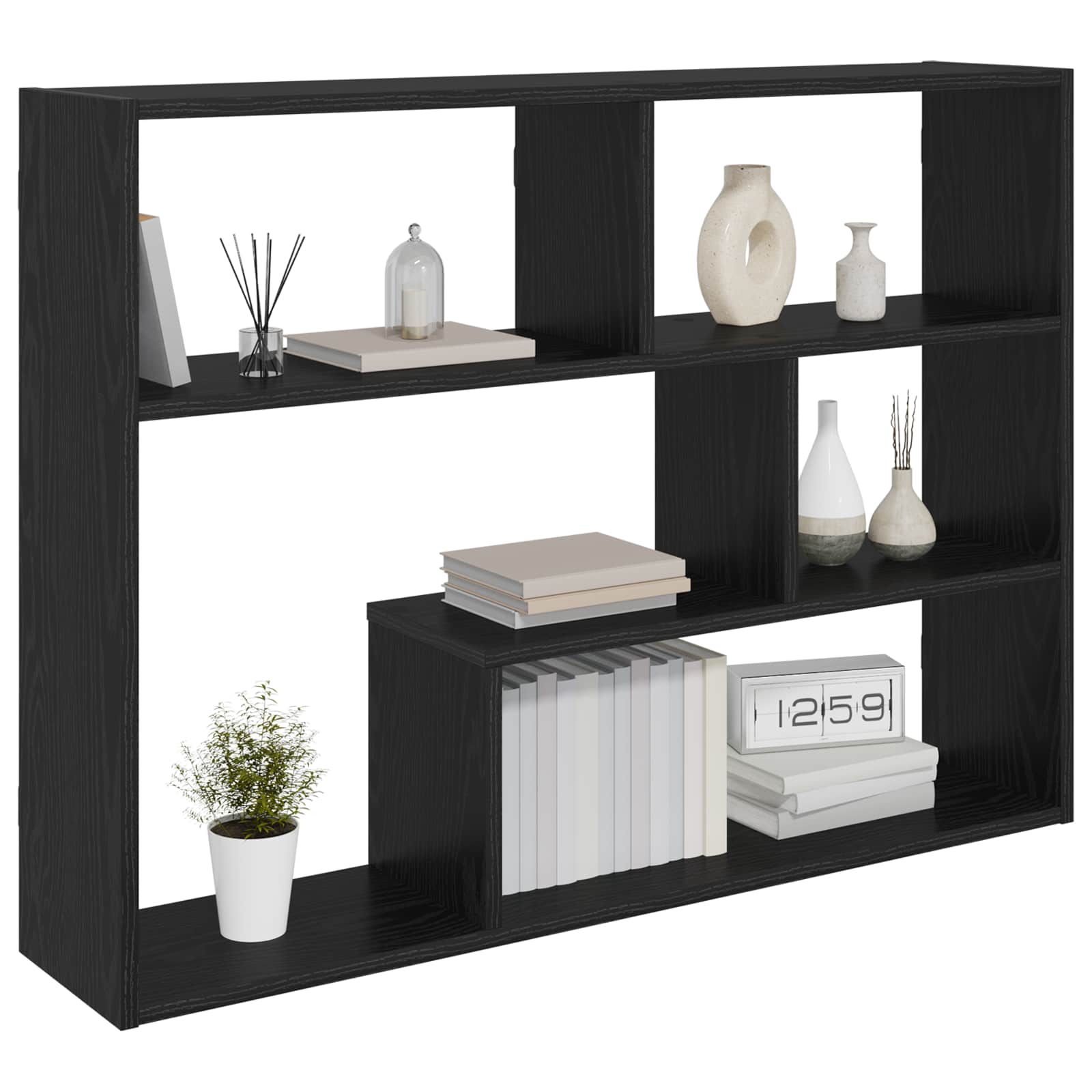 Ράφι Τοίχου Επιτοίχιο Μαύρο 95 x 20 x 69,5 εκ. - Pakobazaar