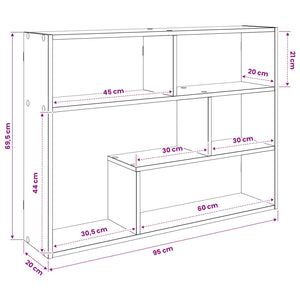 Ράφι Τοίχου Επιτοίχιο Γκρι 95 x 20 x 69,5 εκ. - Pakobazaar