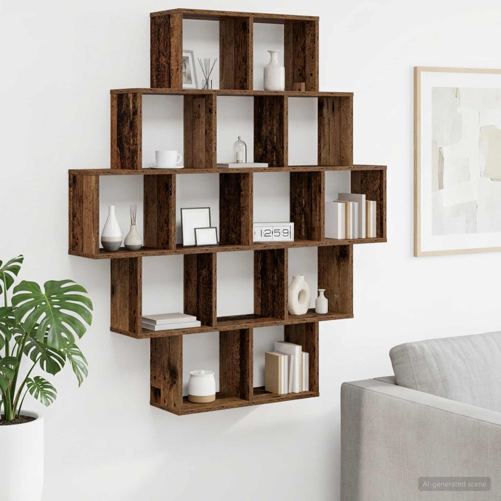 Ράφι Τοίχου Παλαιωμένο ξύλο 120 x 20 x 136 εκ - Pakobazaar