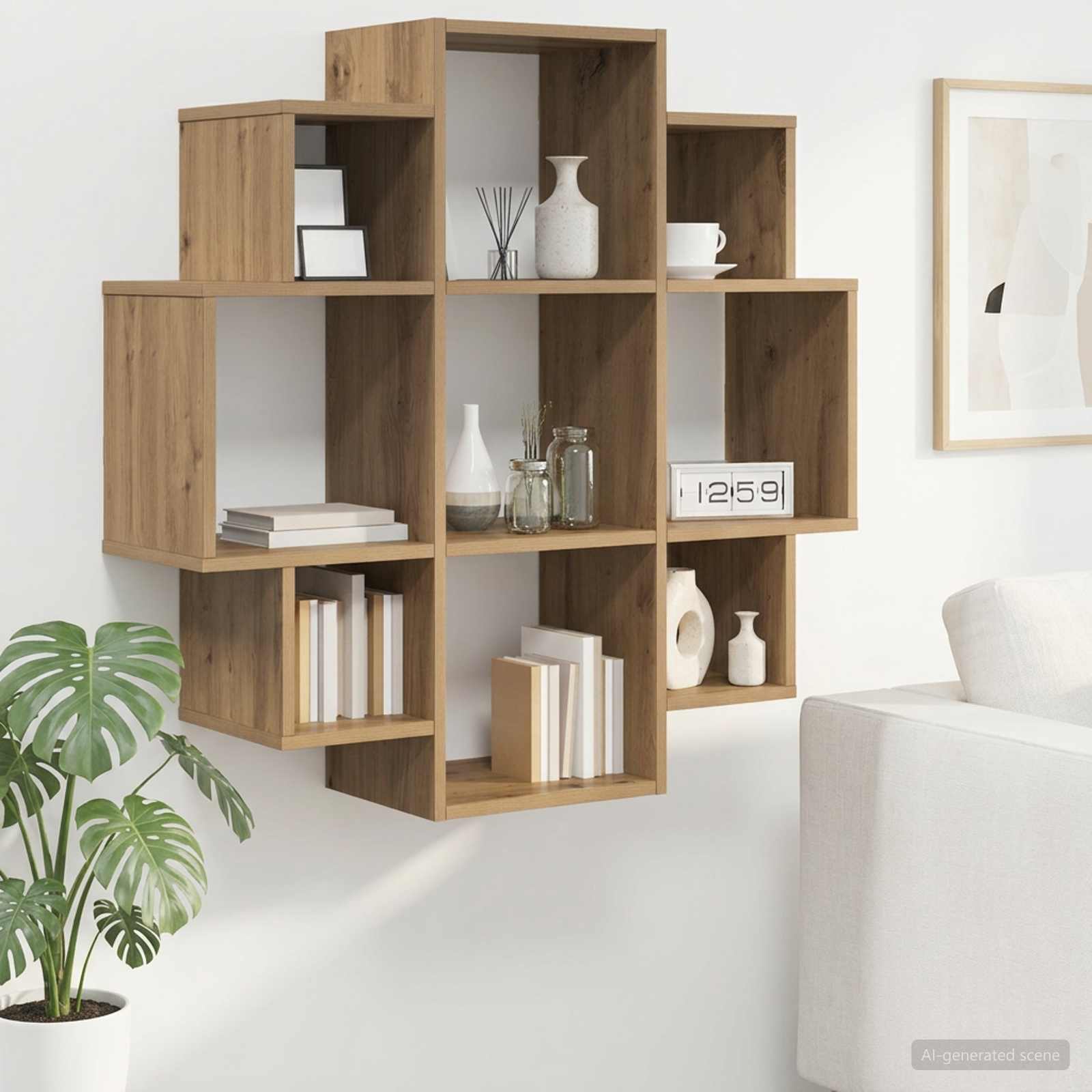 Ράφι Τοίχου Artisan Δρυς 90 x 25 x 90 εκ. Επεξεργασμένο Ξύλο