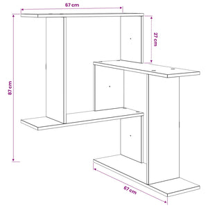 Ράφι Τοίχου Καπνισμένο Ξύλο Δρυός 67 x 67 x 87 εκ. - Pakobazaar