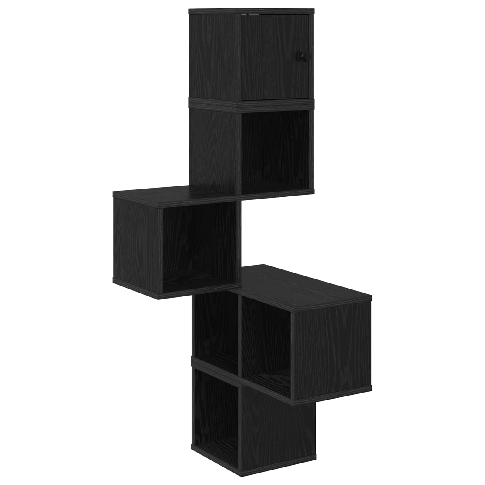 Ράφι Γωνίας Τοίχου Μαύρη Δρυς 48 x 48 x 120 εκ. - Pakobazaar