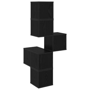 Ράφι Γωνίας Τοίχου Μαύρη Δρυς 48 x 48 x 120 εκ. - Pakobazaar