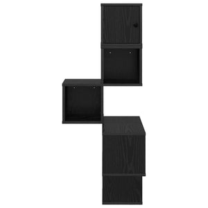 Ράφι Γωνίας Τοίχου Μαύρη Δρυς 48 x 48 x 120 εκ. - Pakobazaar