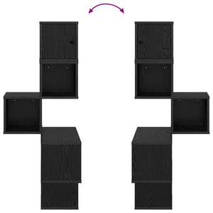 Ράφι Γωνίας Τοίχου Μαύρη Δρυς 48 x 48 x 120 εκ. - Pakobazaar