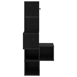 Ράφι Γωνίας Τοίχου Μαύρη Δρυς 48 x 48 x 120 εκ. - Pakobazaar