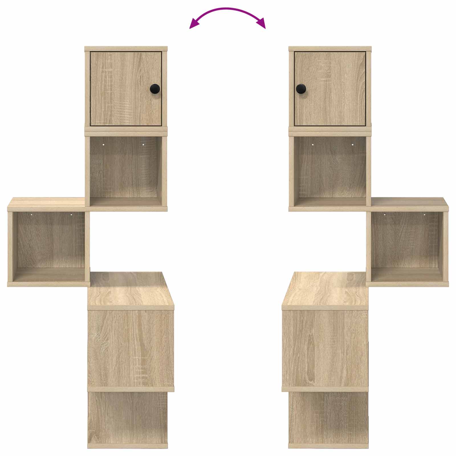 Ράφι Γωνίας Τοίχου Sonoma Δρυς 48 x 48 x 120 εκ.