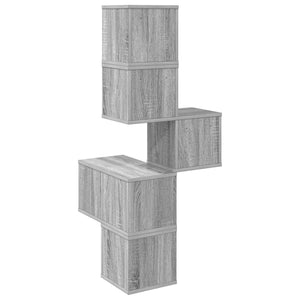 Ράφι Γωνίας Τοίχου Γκρι Sonoma 48 x 48 x 120 εκ. - Pakobazaar