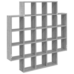 Ράφι Τοίχου Γκρι Sonoma 100 x 13 x 100 εκ Επεξεργασμένο Ξύλο - Pakobazaar