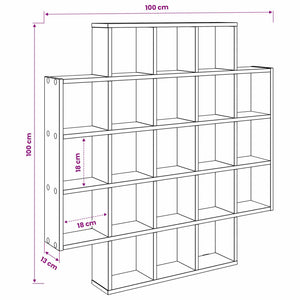 Ράφι Τοίχου Παλαιωμένο ξύλο 100 x 13 x 100 εκ - Pakobazaar