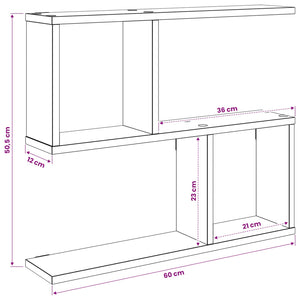 Ράφι Τοίχου Sonoma Δρυς 60 x 12 x 50,5 εκ Επεξεργασμένο Ξύλο - Pakobazaar