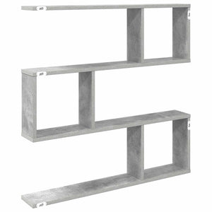 Ράφι Τοίχου Γκρι Σκυροδέματος 80 x 12 x 79,5 εκ - Pakobazaar