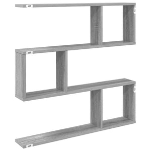 Ράφι Τοίχου Γκρι Sonoma 80 x 12 x 79,5 εκ Επεξεργασμένο Ξύλο - Pakobazaar