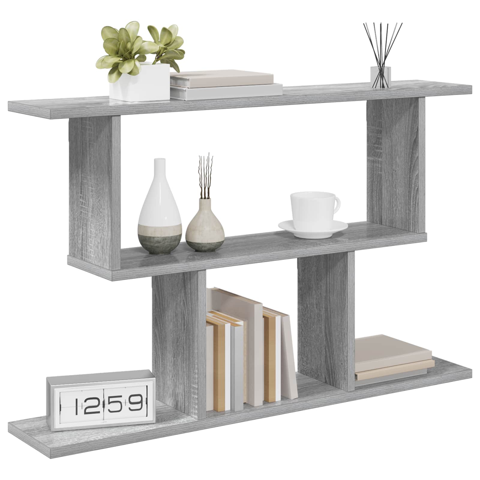 Ράφι Τοίχου Γκρι Sonoma 80 x 15 x 50,5 εκ Επεξεργασμένο Ξύλο