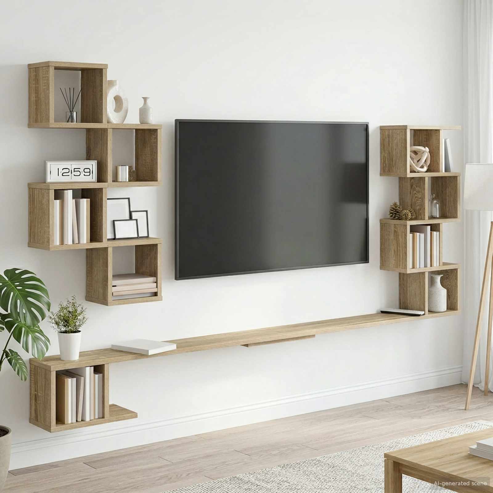 Ράφι Τηλεόρασης Τοίχου Sonoma Δρυς 180 x 15 x 94 εκ