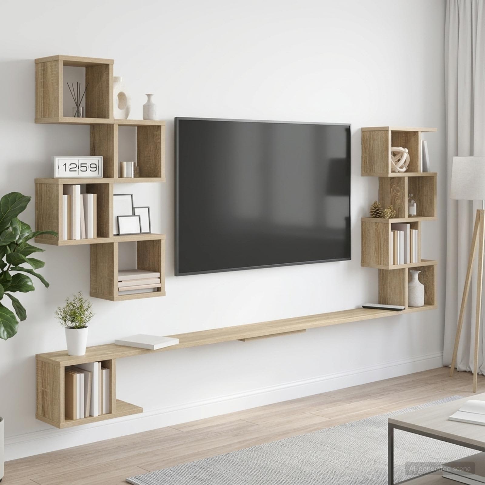 Ράφι Τηλεόρασης Τοίχου Sonoma Δρυς 160 x 15 x 94 εκ