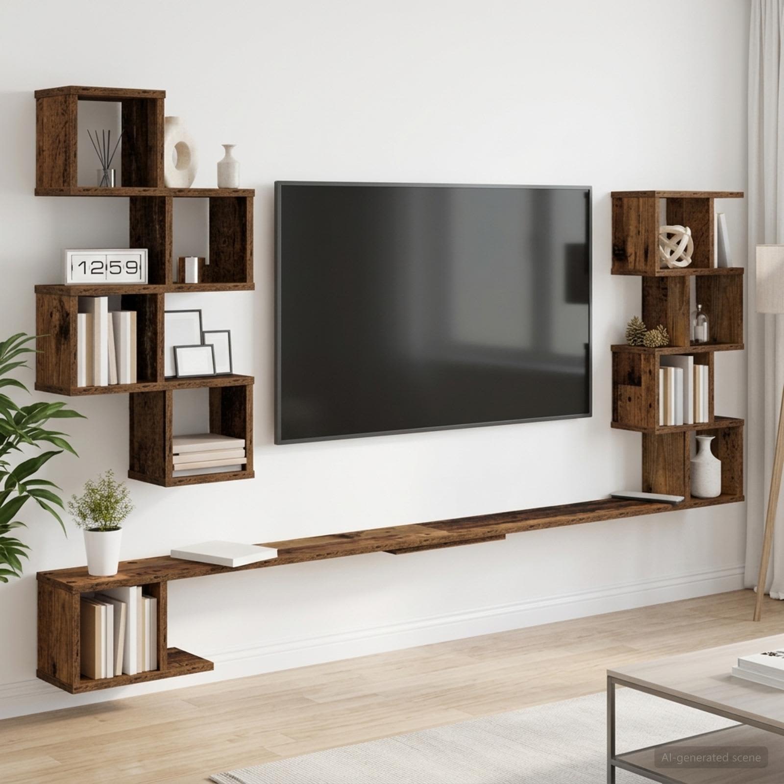 Ράφι Τηλεόρασης Τοίχου Παλαιωμένο ξύλο 160 x 15 x 94 εκ
