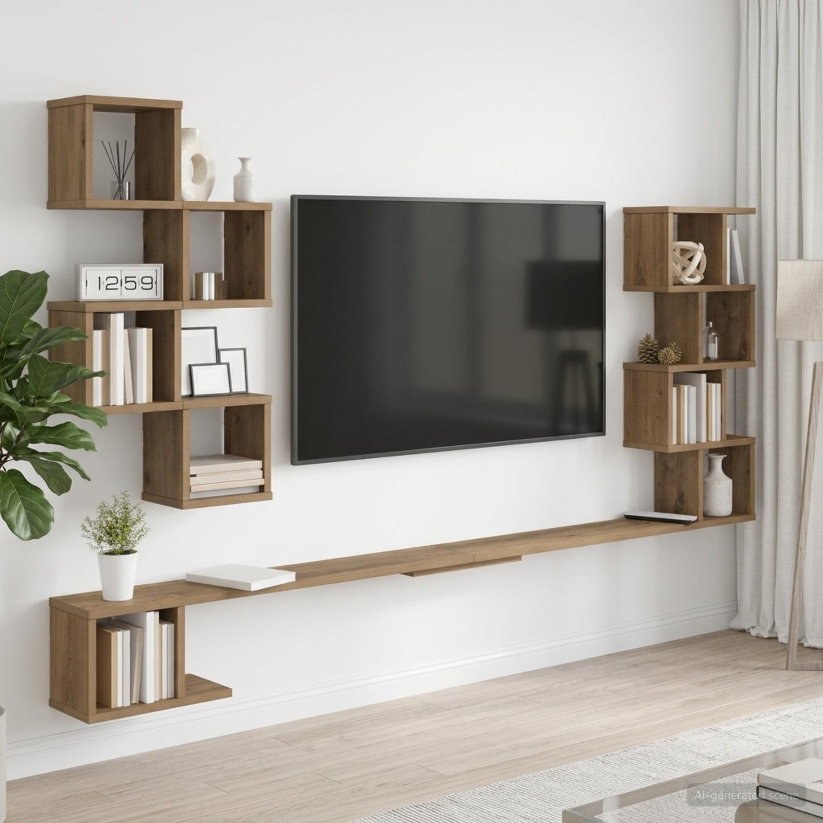 Ράφι Τηλεόρασης Τοίχου Artisan Δρυς 160 x 15 x 94 εκ - Pakobazaar