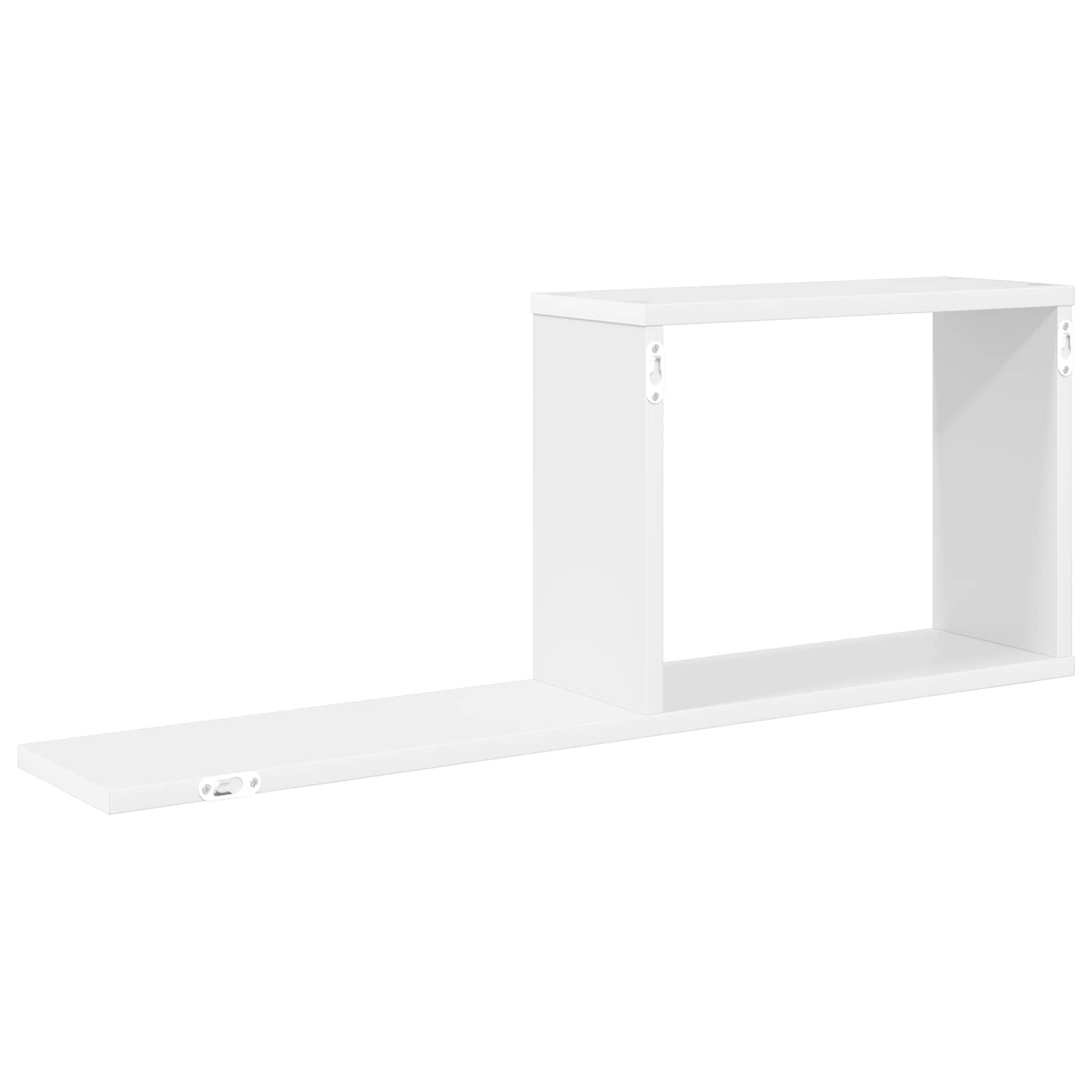 Κρεμαστά ράφια 2 pcs Λευκό 80 x 15 x 30 εκ Επεξεργασμένο Ξύλο