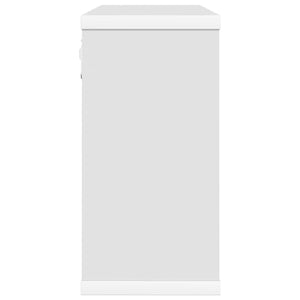 Κρεμαστά ράφια 2 pcs Λευκό 80 x 15 x 30 εκ Επεξεργασμένο Ξύλο - Pakobazaar