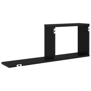 Κρεμαστά ράφια 2 τμχ. Μαύρη Δρυς 80 x 15 x 30 εκ - Pakobazaar