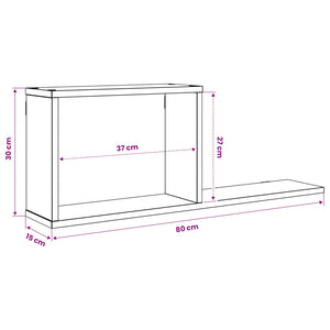 Κρεμαστά ράφια 2 pcs Γκρι Σκυροδέματος 80 x 15 x 30 εκ - Pakobazaar