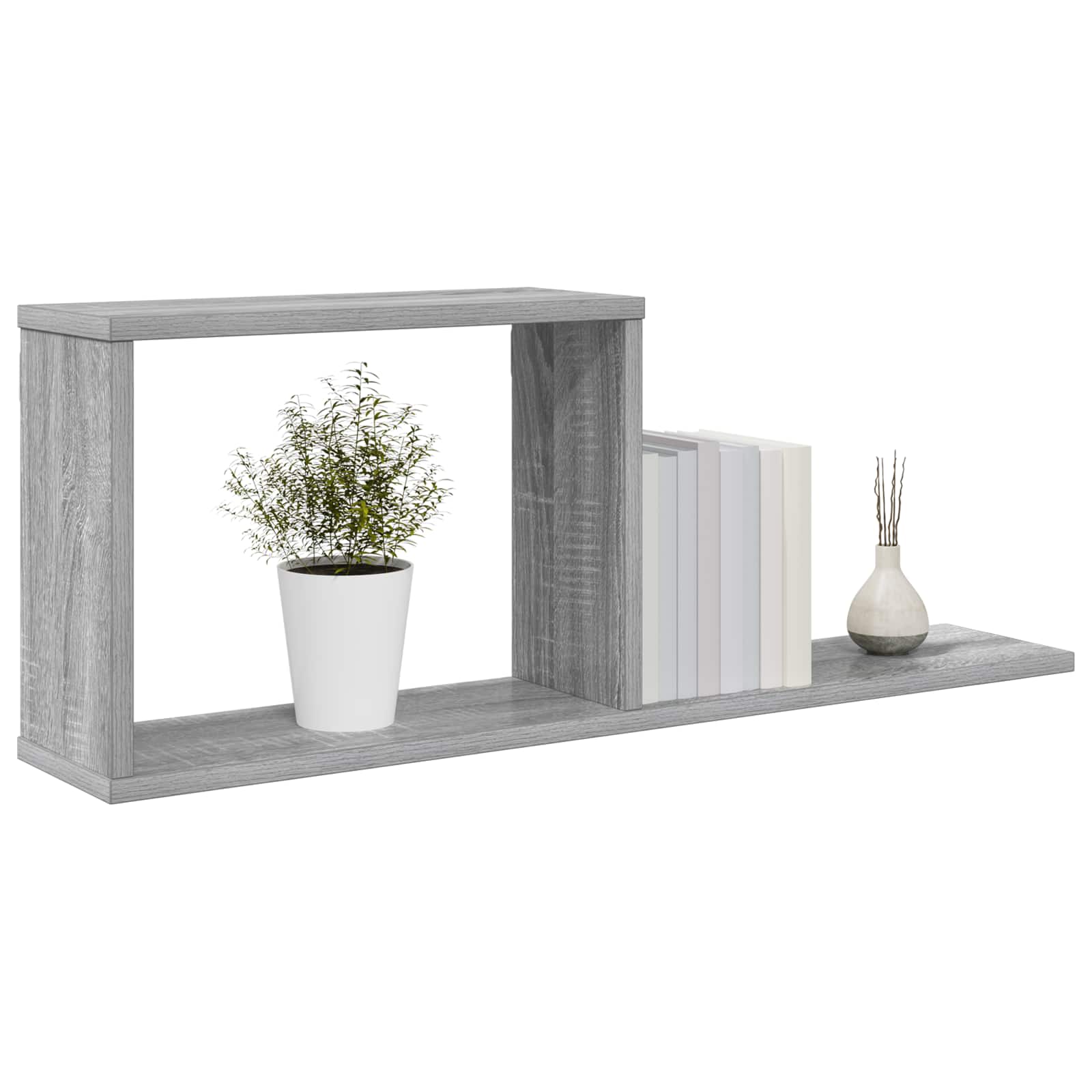 Κρεμαστά ράφια 2 pcs Γκρι Sonoma 80 x 15 x 30 εκ