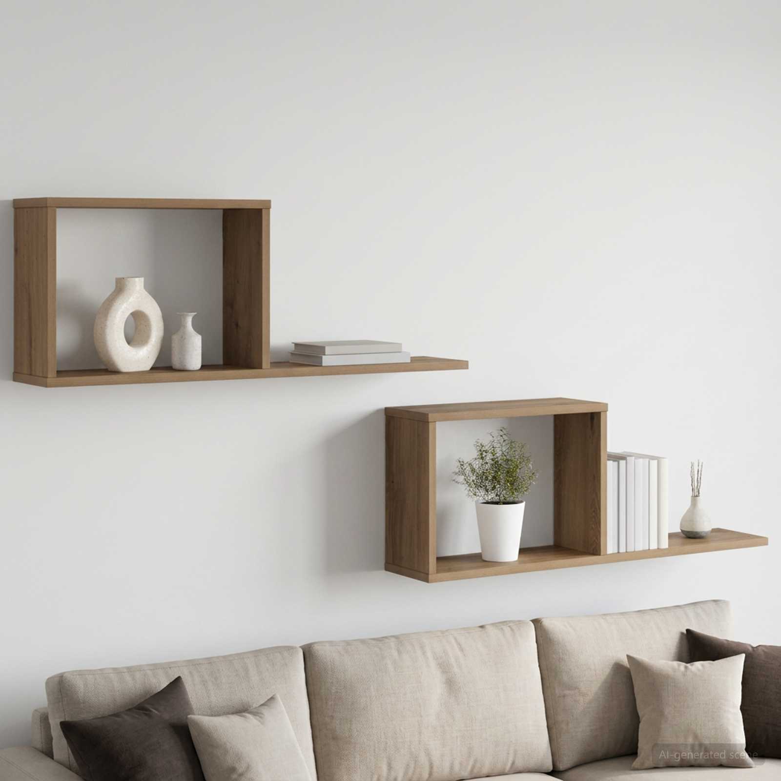 Κρεμαστά ράφια 2 pcs Artisan Δρυς 80 x 15 x 30 εκ