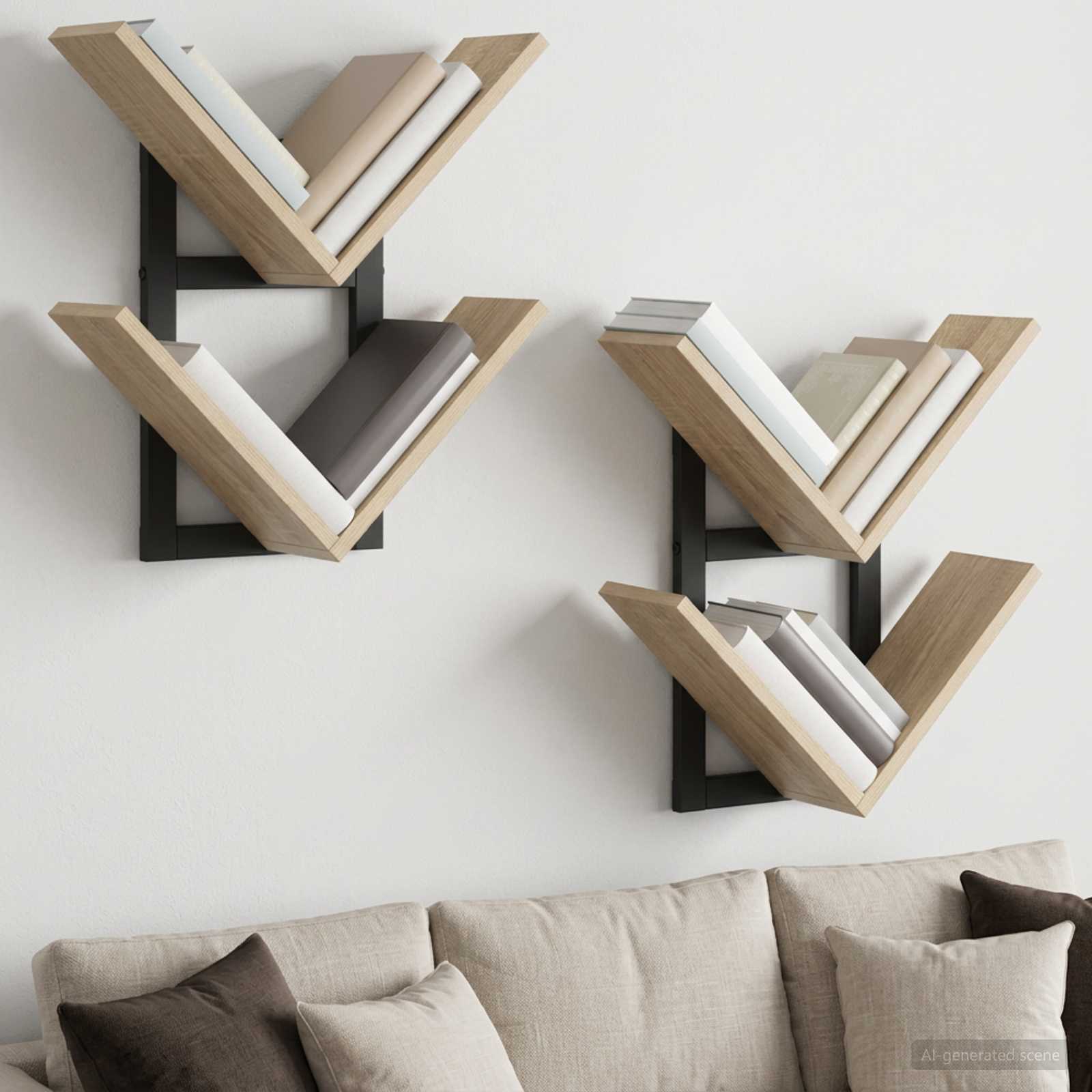 Ράφι Τοίχου 2 pcs Sonoma Δρυς 43 x 15 x 47 εκ - Pakobazaar