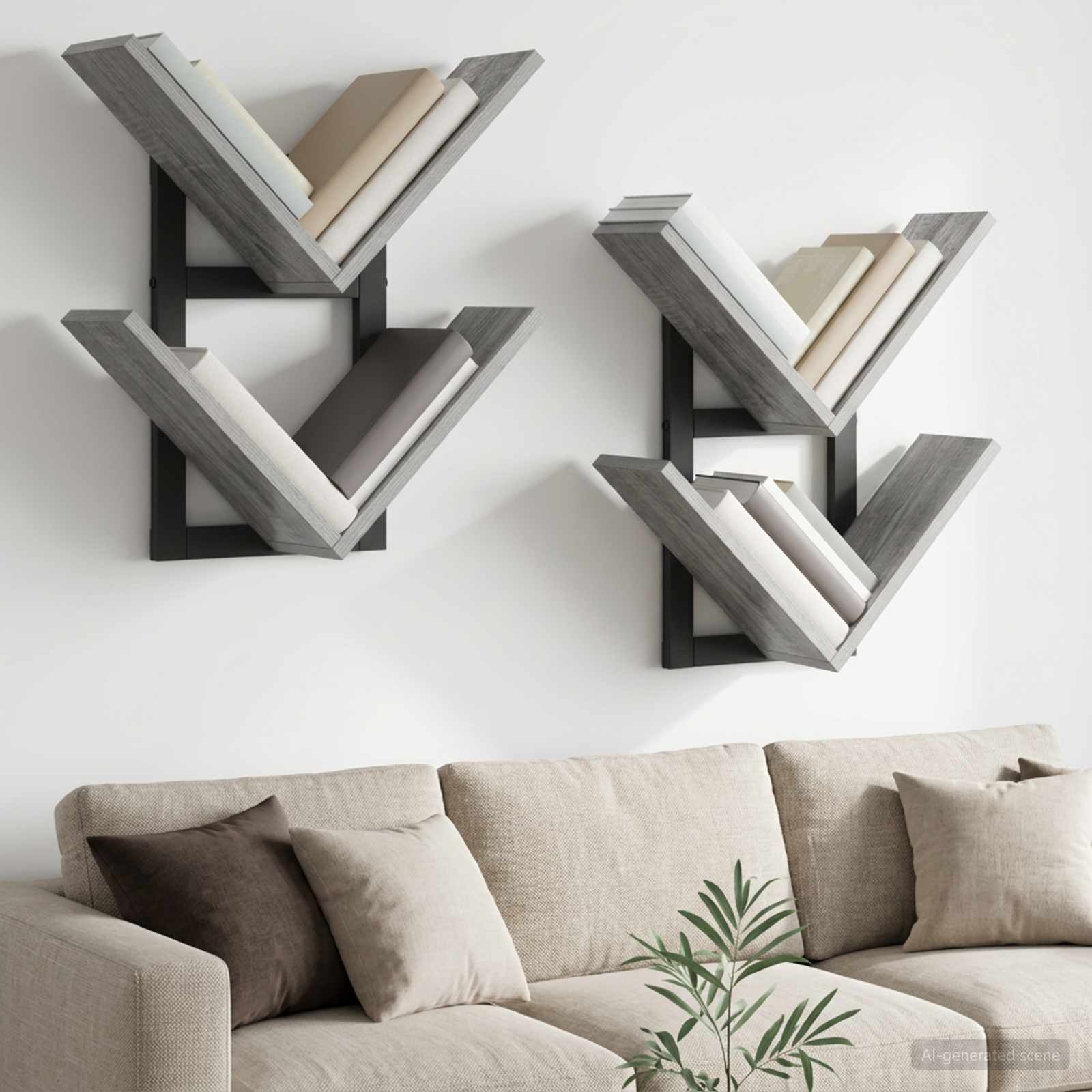 Ράφι Τοίχου 2 pcs Γκρι Sonoma 43 x 15 x 47 εκ - Pakobazaar