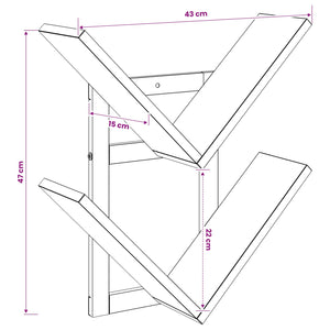 Ράφι Τοίχου 2 pcs Γκρι Sonoma 43 x 15 x 47 εκ - Pakobazaar