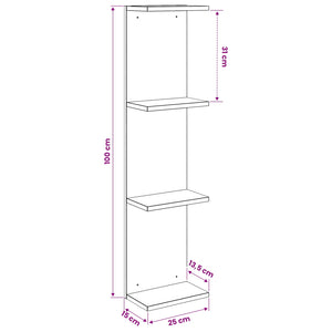 Ράφι Τοίχου 2 pcs Sonoma Δρυς 25 x 15 x 100 εκ - Pakobazaar
