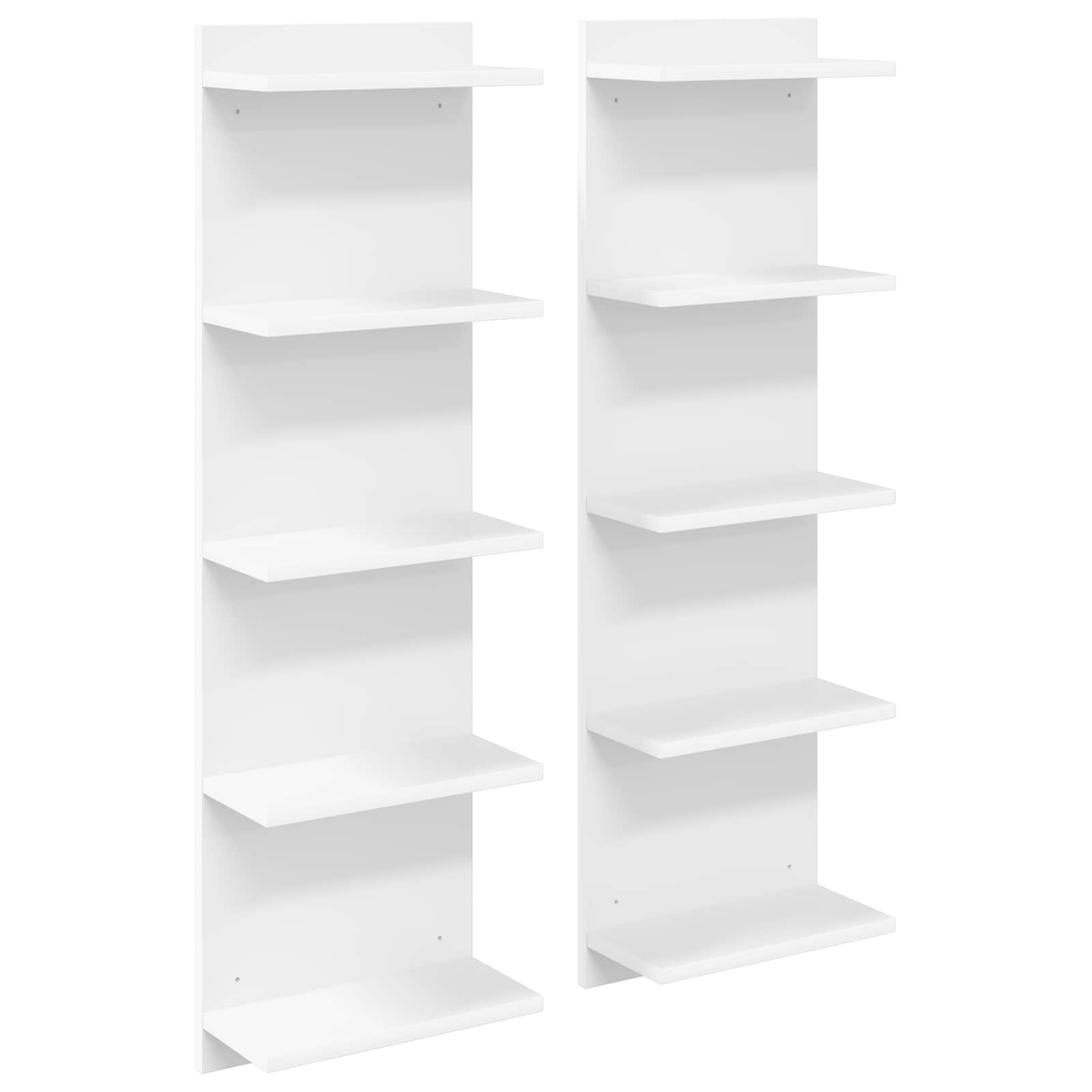 Ράφι Τοίχου 2 pcs Λευκό 30 x 15 x 100 εκ Επεξεργασμένο Ξύλο