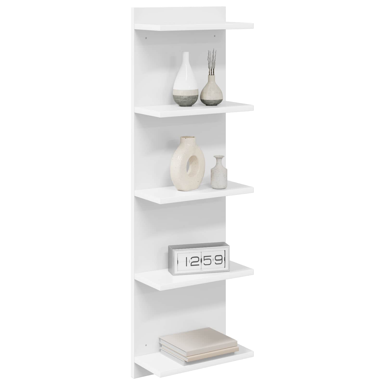 Ράφι Τοίχου 2 pcs Λευκό 30 x 15 x 100 εκ Επεξεργασμένο Ξύλο