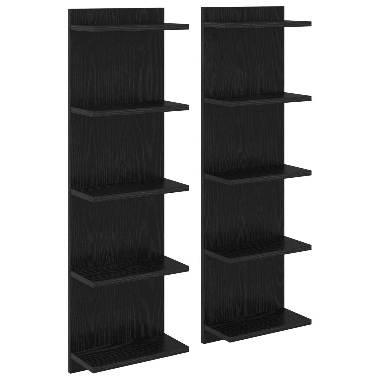 Ράφι Τοίχου 2 pcs Μαύρη Δρυς 30 x 15 x 100 εκ