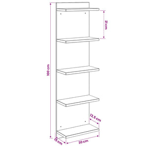 Ράφι Τοίχου 2 pcs Μαύρη Δρυς 30 x 15 x 100 εκ - Pakobazaar