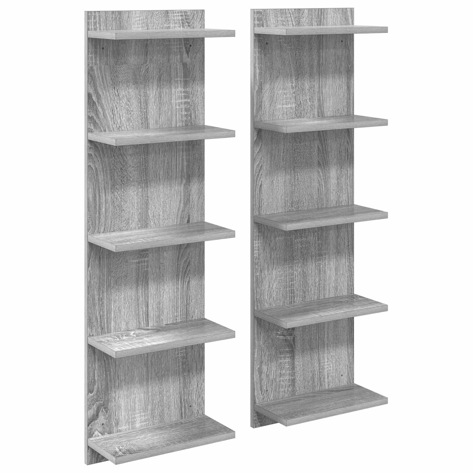 Ράφι Τοίχου 2 pcs Γκρι Sonoma 30 x 15 x 100 εκ
