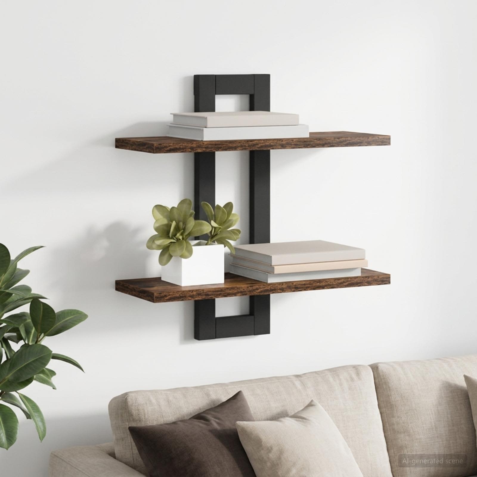 Κρεμαστά ράφια Καπνισμένο Ξύλο Δρυός 40 x 15 x 40 εκ - Pakobazaar