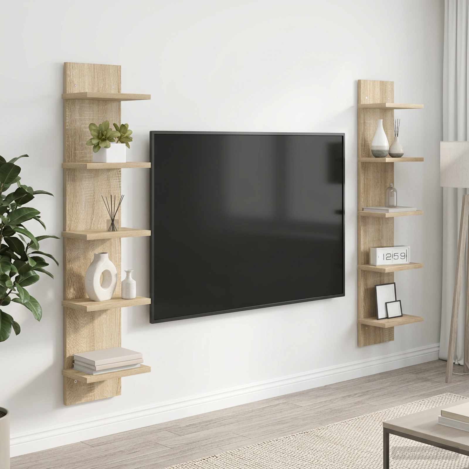 Ράφι Τοίχου 2 τμχ. Sonoma Δρυς 22 x 15 x 100 εκ - Pakobazaar