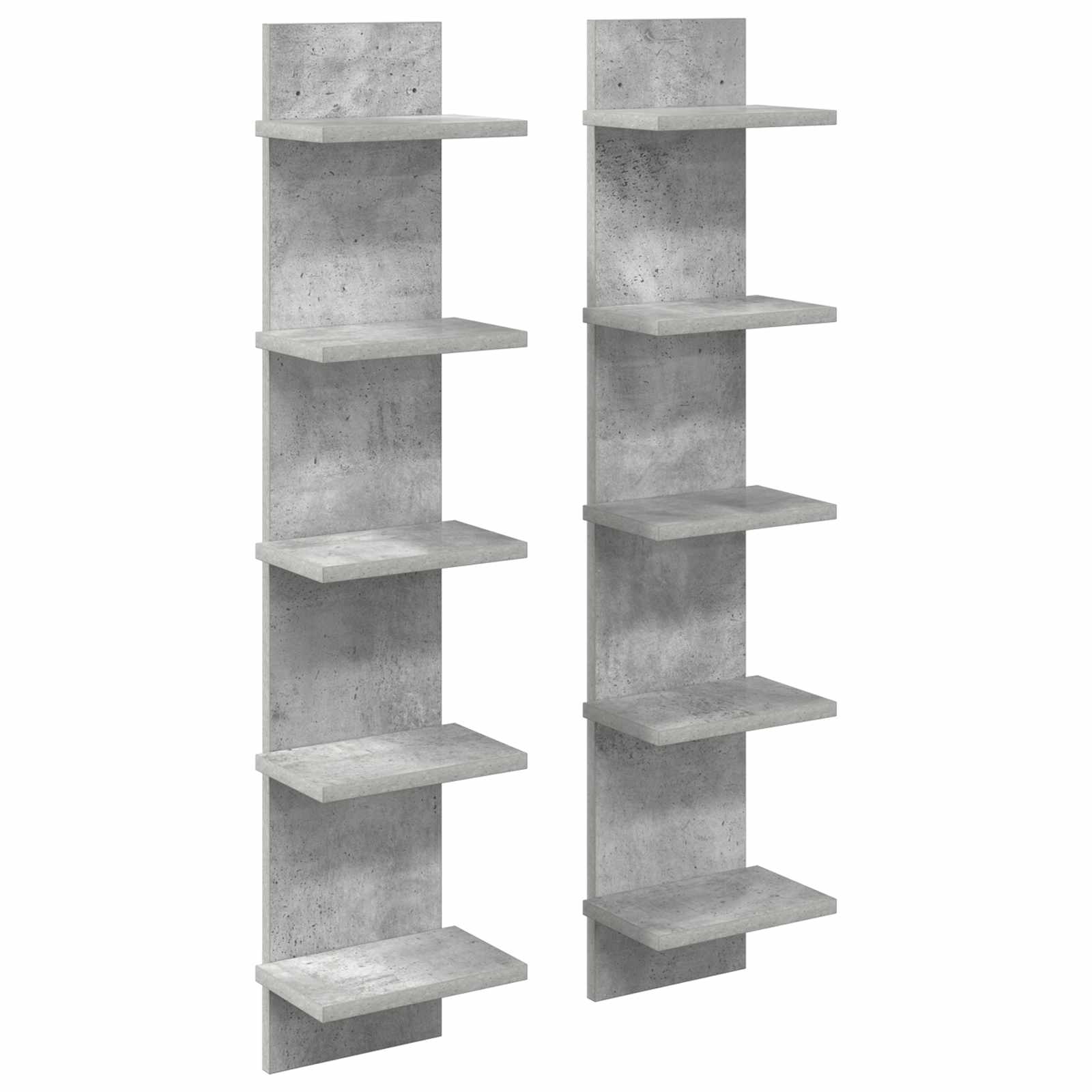 Ράφι Τοίχου 2 τμχ. Γκρι Σκυροδέματος 22 x 15 x 100 εκ
