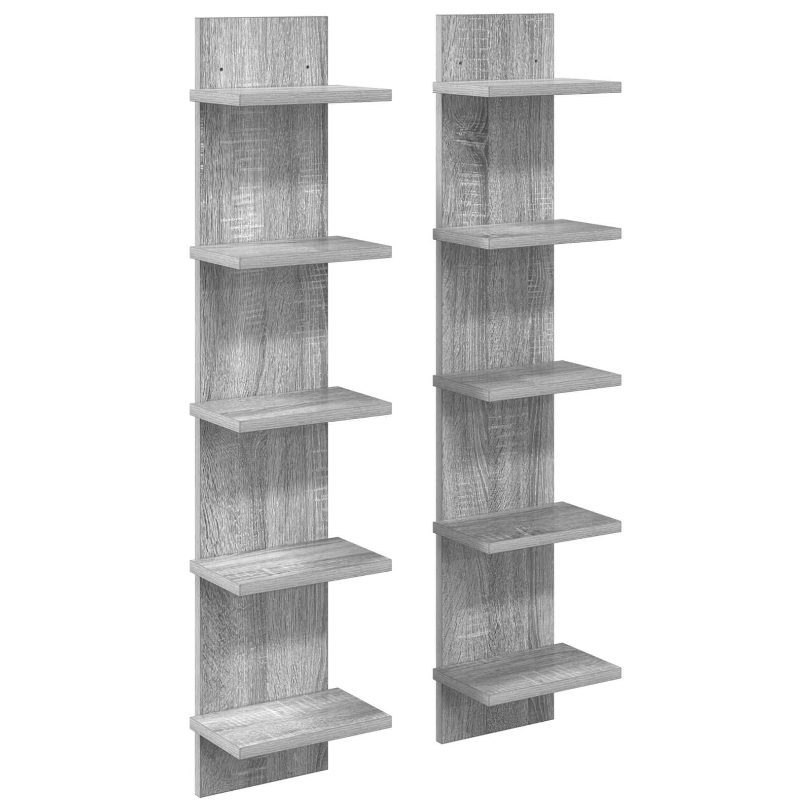 Ράφι Τοίχου 2 τμχ. Γκρι Sonoma 22 x 15 x 100 εκ