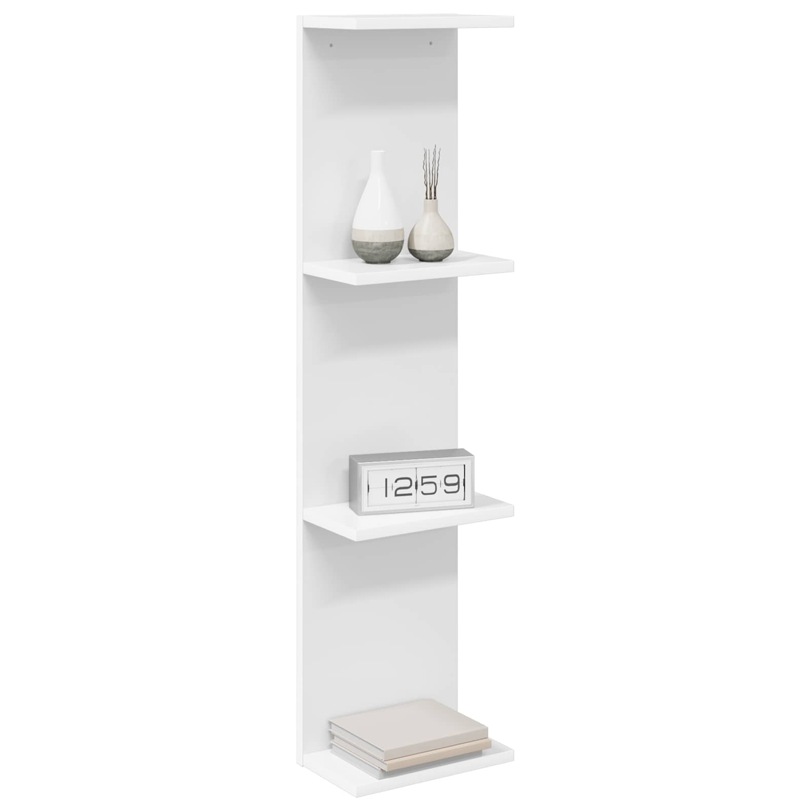 Ράφι Τοίχου 2 pcs Λευκό 22 x 15 x 100 εκ Επεξεργασμένο Ξύλο