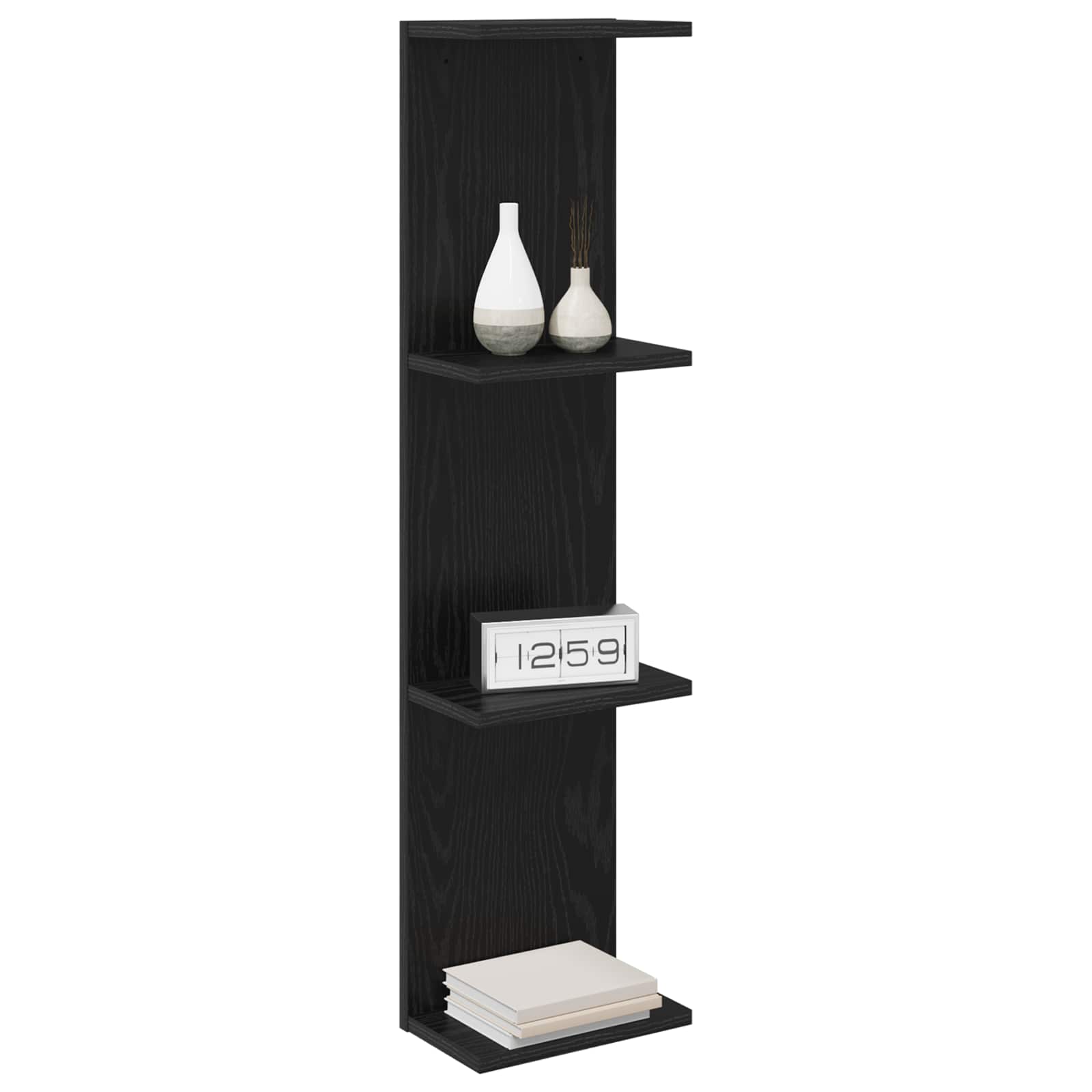 Ράφι Τοίχου 2 pcs Μαύρη Δρυς 22 x 15 x 100 εκ